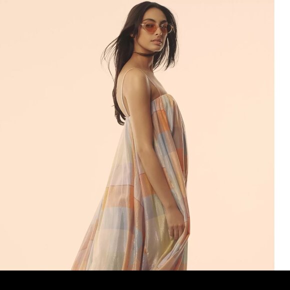ANThropolgie Pilcro Plaid Tent Maxi Dress S new with tag nwt - Picture 2 of 7